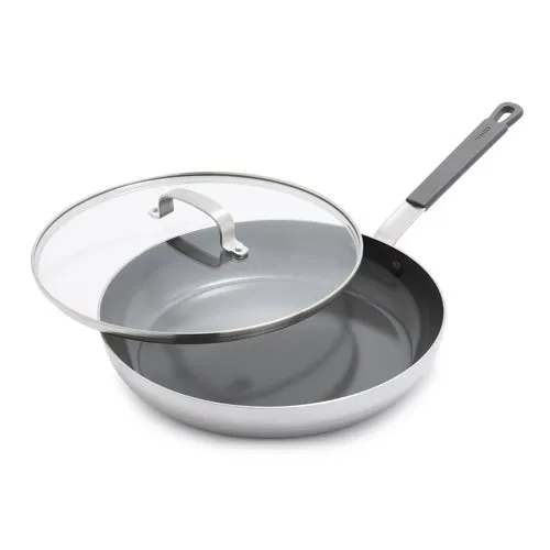 12" Stainless Steel PFAS-Free Nonstick Fry Pan w/ Lid