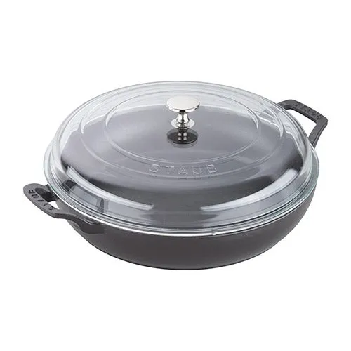 3.5qt Cast Iron Braiser w/ Glass Lid, Matte Black