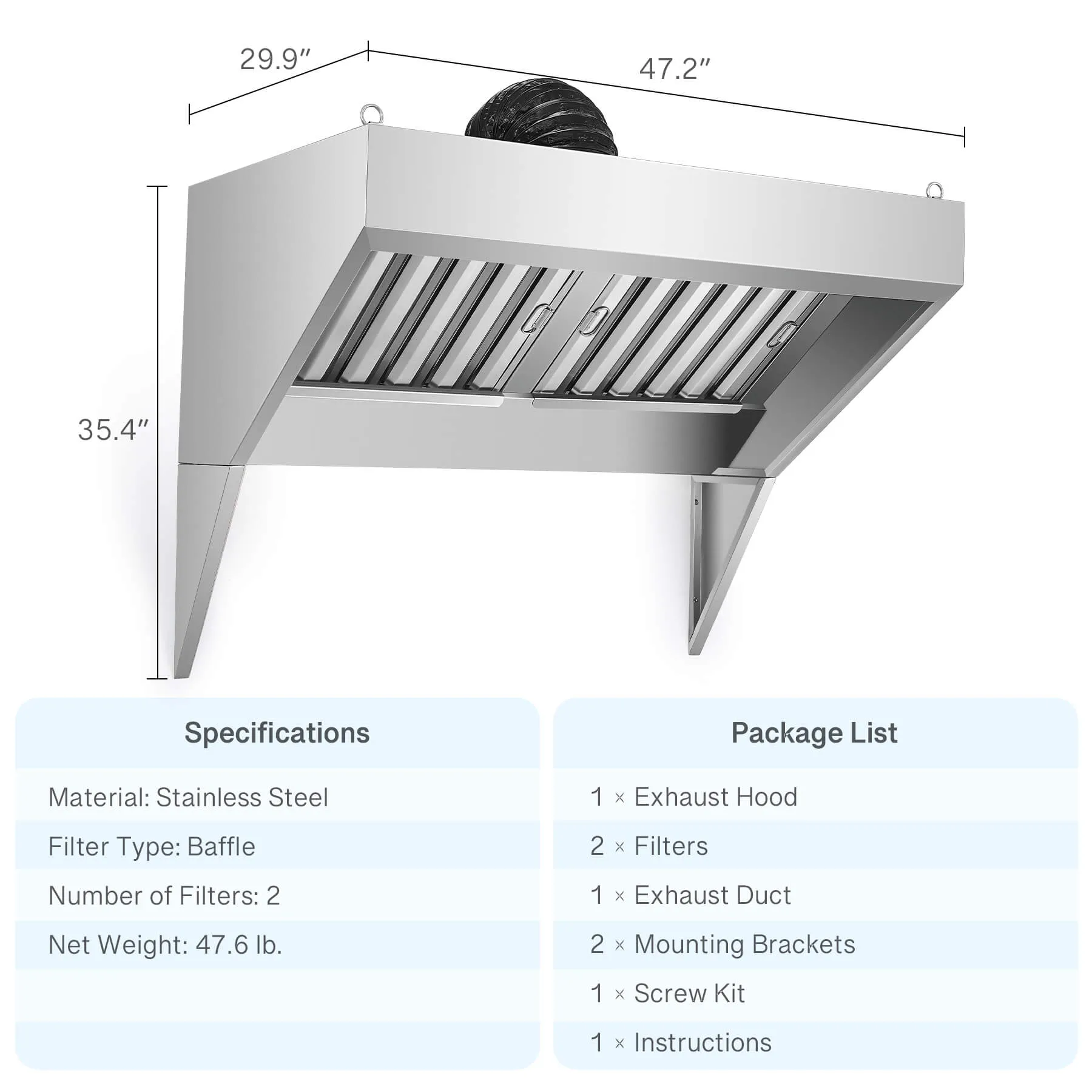 4 ft. Exhaust Hood