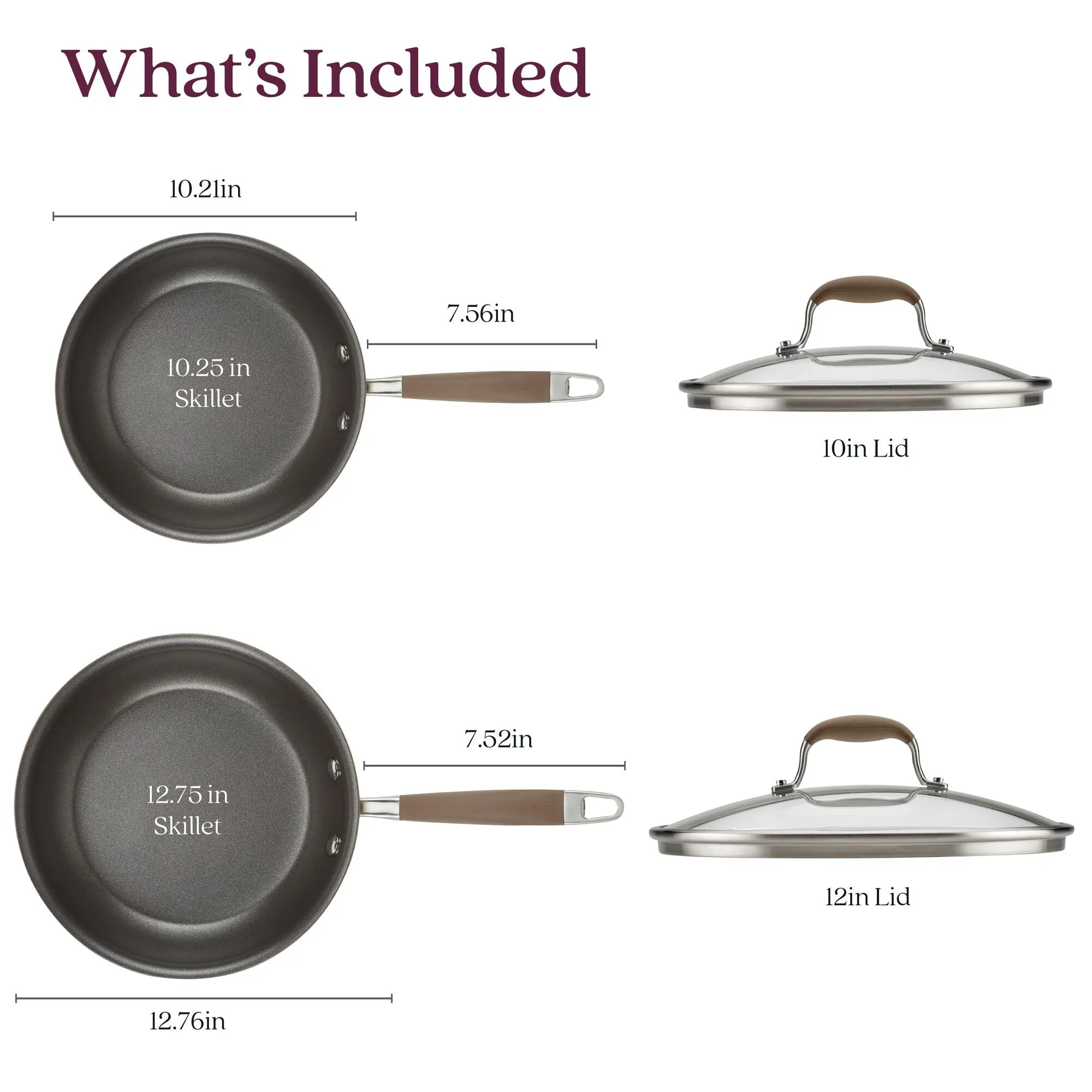 4-piece Skillet and Lid Set