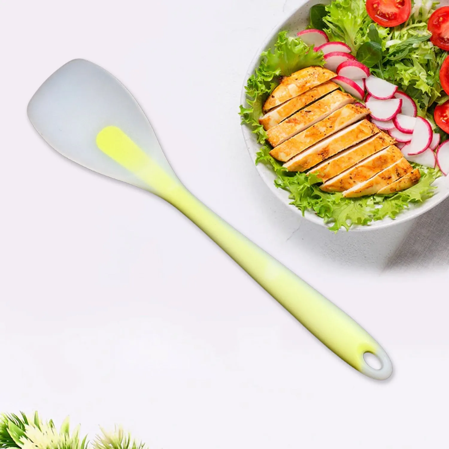 5428 Silicone Spatulas Rubber Spatula Heat Resistant Seamless One Piece Design Non-Stick Flexible Scrapers Baking Tool Silicone (28cm)