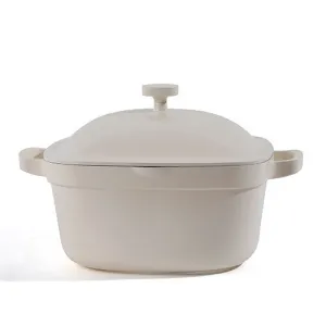 5qt Nonstick Ceramic Cast Aluminum Dutch Oven w/ Lid, Cream