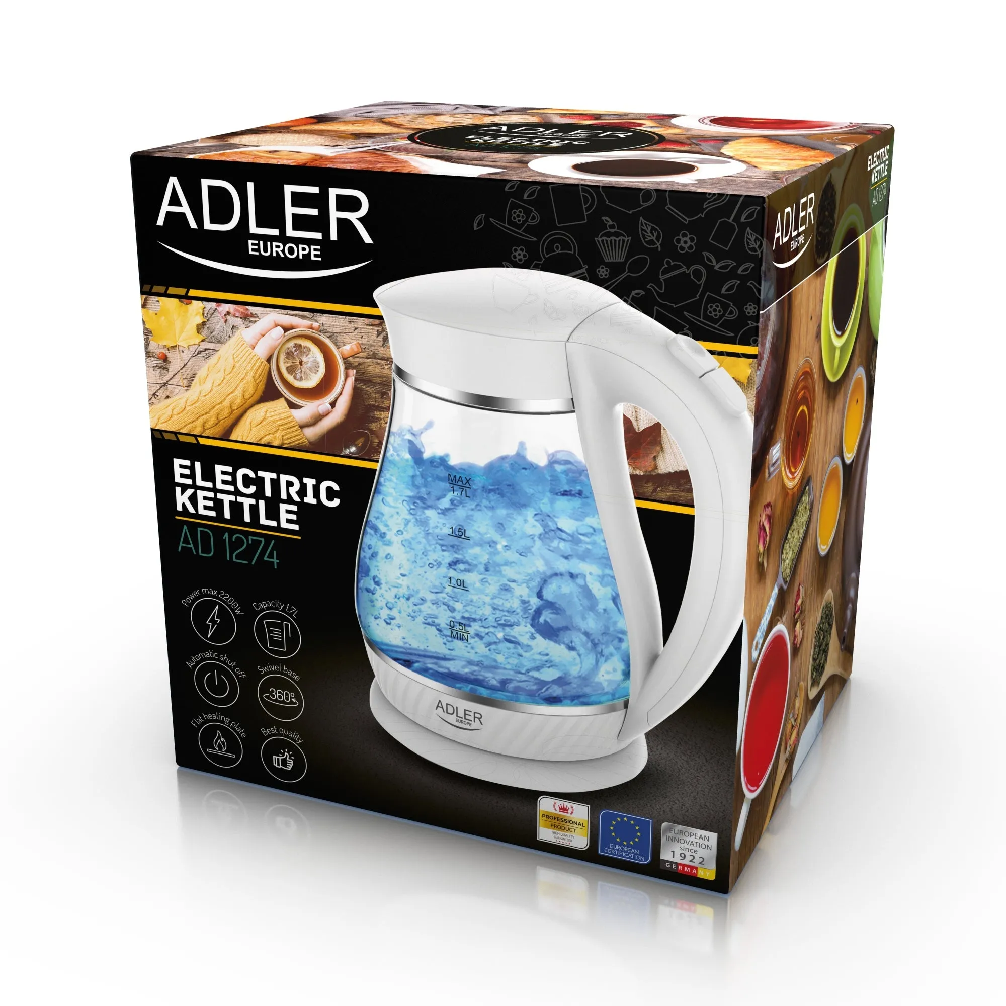 ADLER KETTLE 1.7L WHITE AD1274