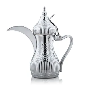 Almarjan 0.75 Liter Maraba'a Collection Stainless Steel Dallah Silver - STS0010720