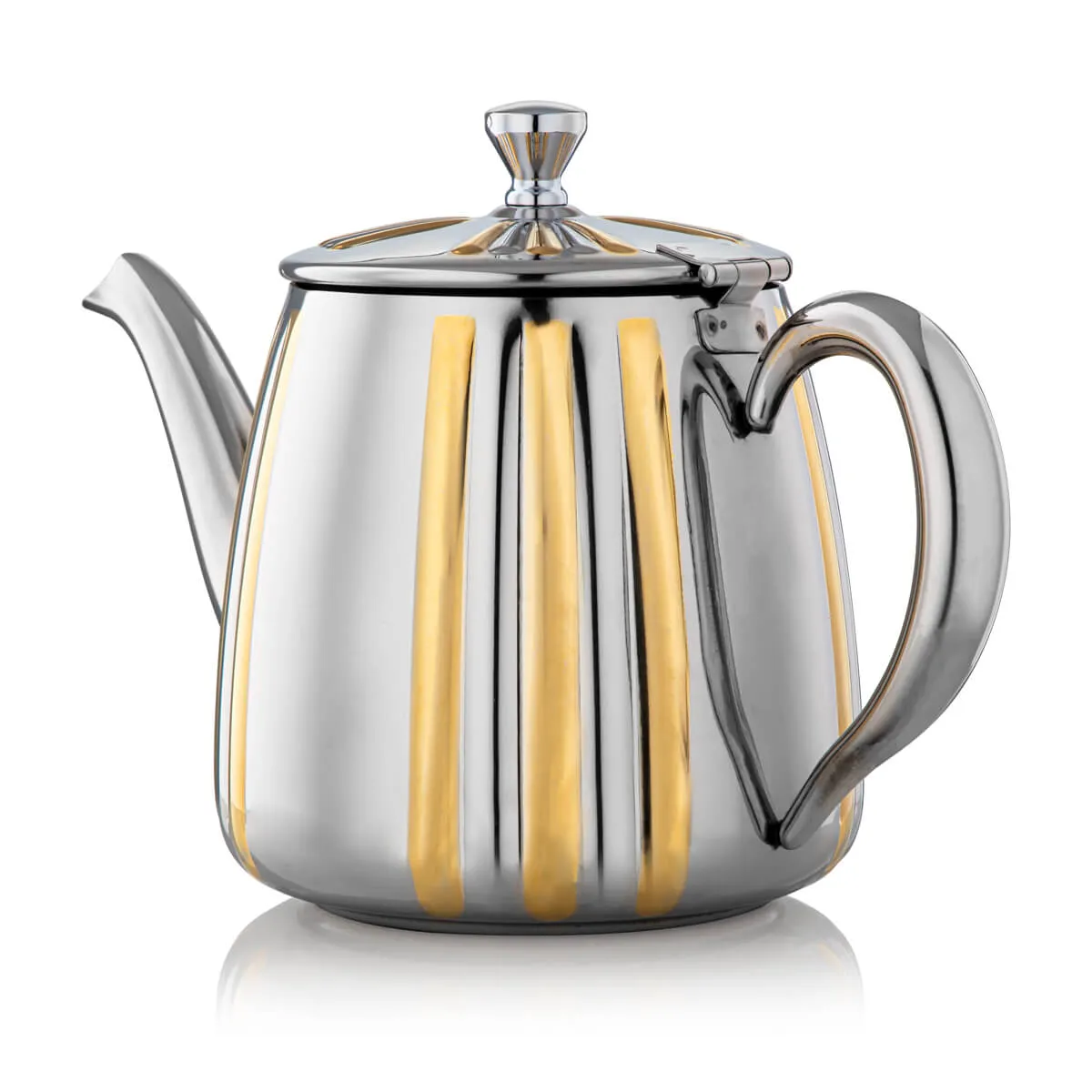 Almarjan 1.4 Liter Stainless Steel Teapot Silver & Gold - STS0010644