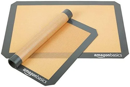 Amazon Basics Silicone, Non-Stick, Food Safe Baking Mat - Pack of 2