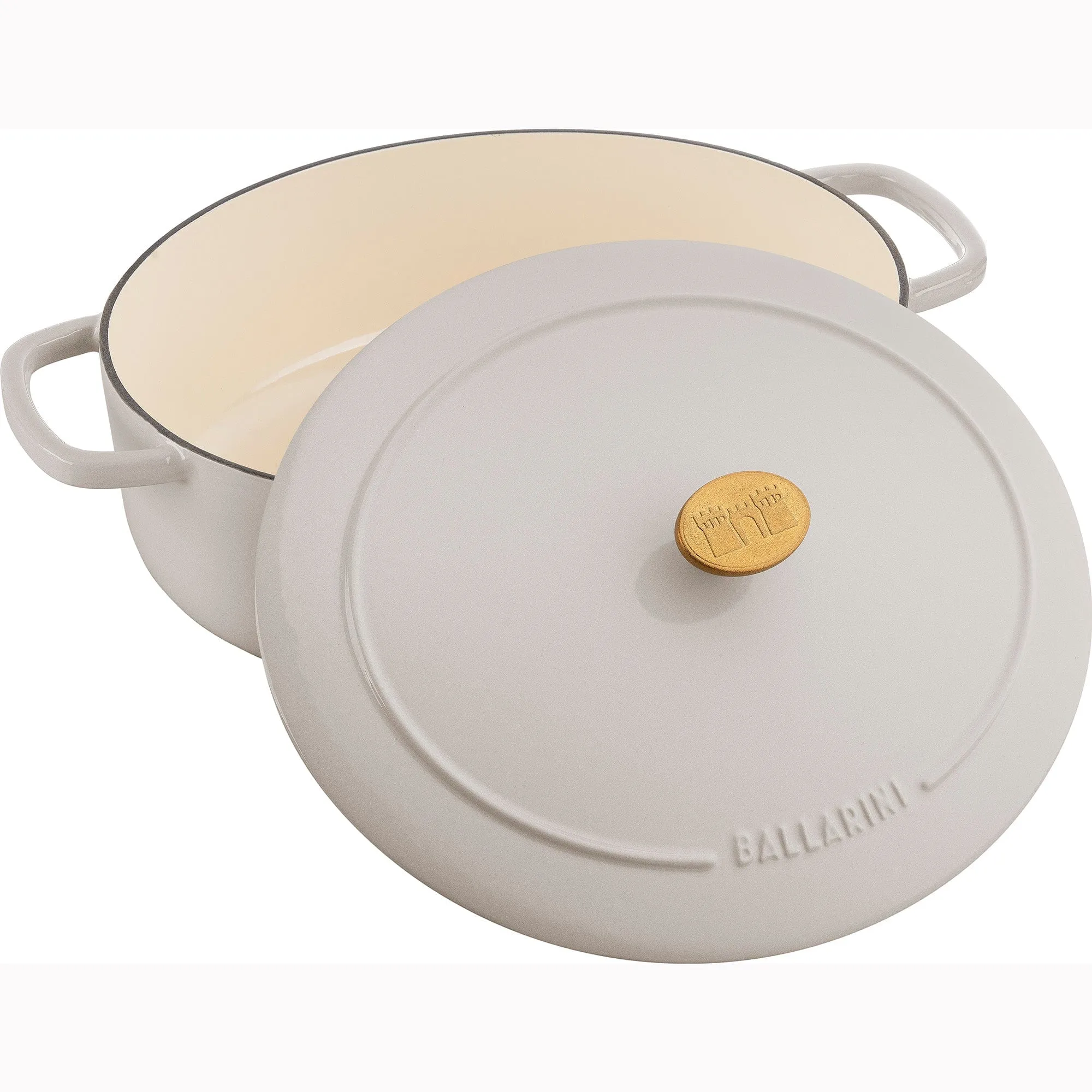 Ballarini Bellamonte Cast Iron 4.75-qt Oval Dutch Oven - Crema White