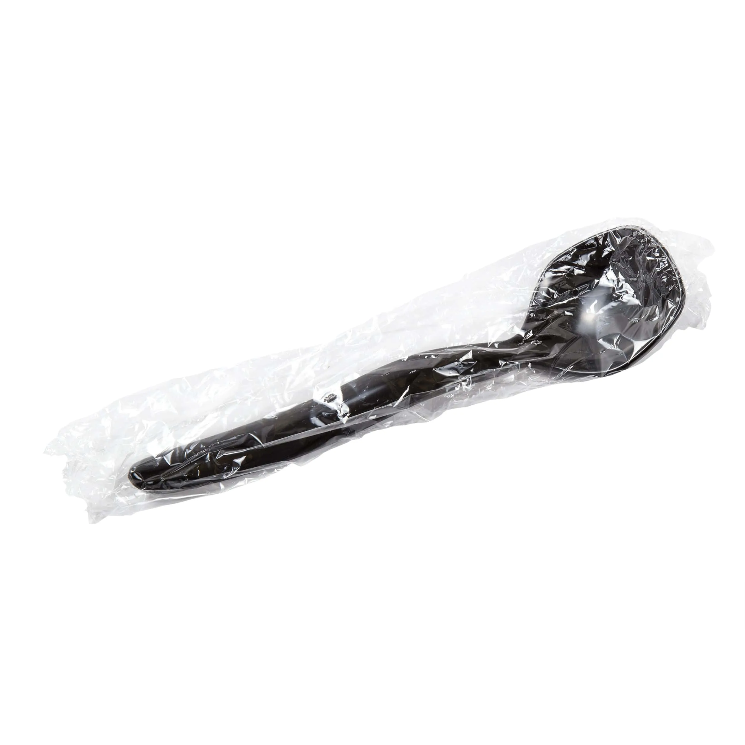 Black Polystyrene Individually Wrapped Serving Spoons, Case of 144