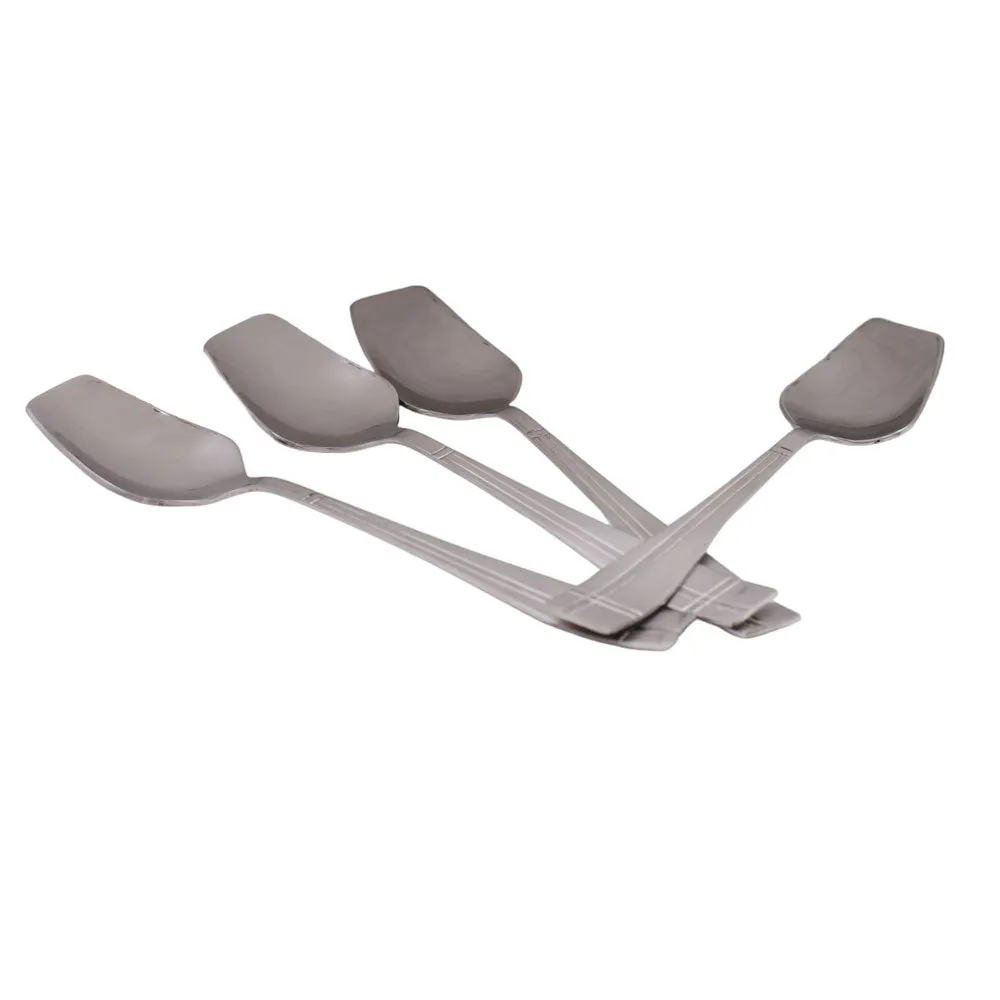 Check Pattern Stainless Steel Dinner Spoon 4Pcs Set