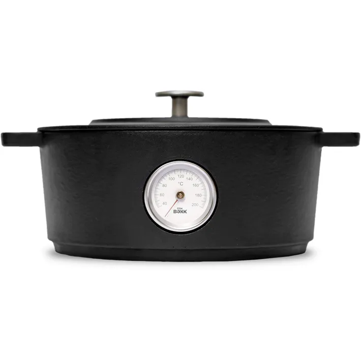 Combekk 4L Enamelled Dutch Oven with Thermometer Dark Grey