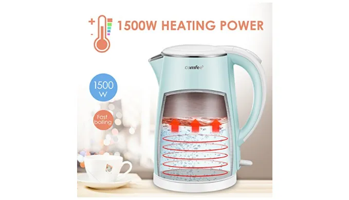 Comfee Quiet Boil & Cool Touch Series Electric Kettle - Ships Same/Next Day!