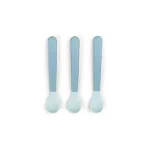 Done by Deer Foodie Easy Grip Baby Spoon - 3 Pack - Blue