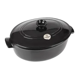 Emile Henry Flame Ceramic 6.0L Oval Stewpot, Black