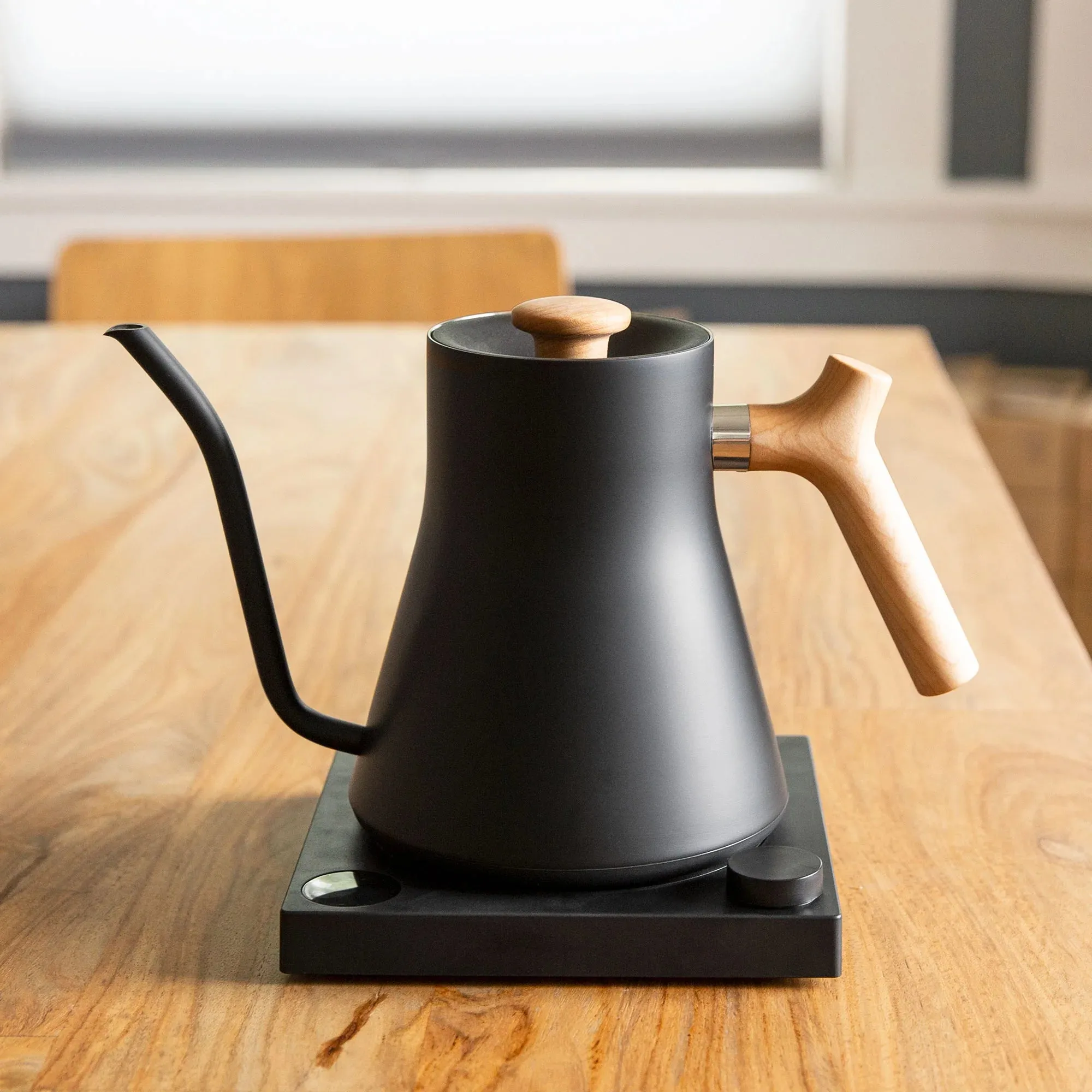 FELLOW Electric Stagg EKG Pour-Over Kettle, Black & Maple