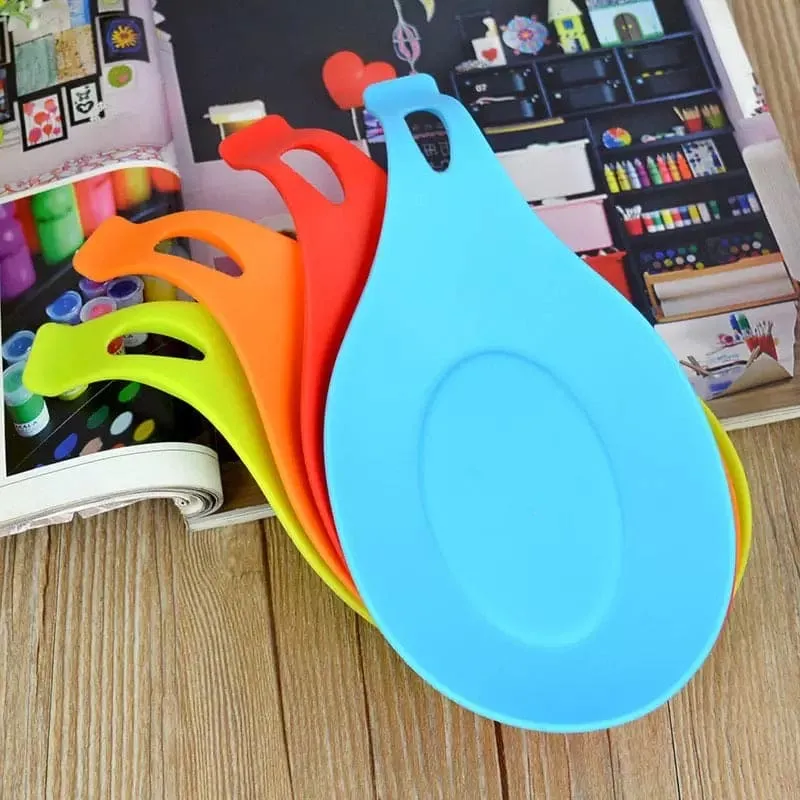 Food Grade Silicone Spoon Holder, Kitchen Utensil Holder, Heat Resistant Spoon