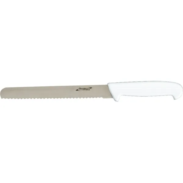 Genware 8'' Bread Knife White (Serrated)