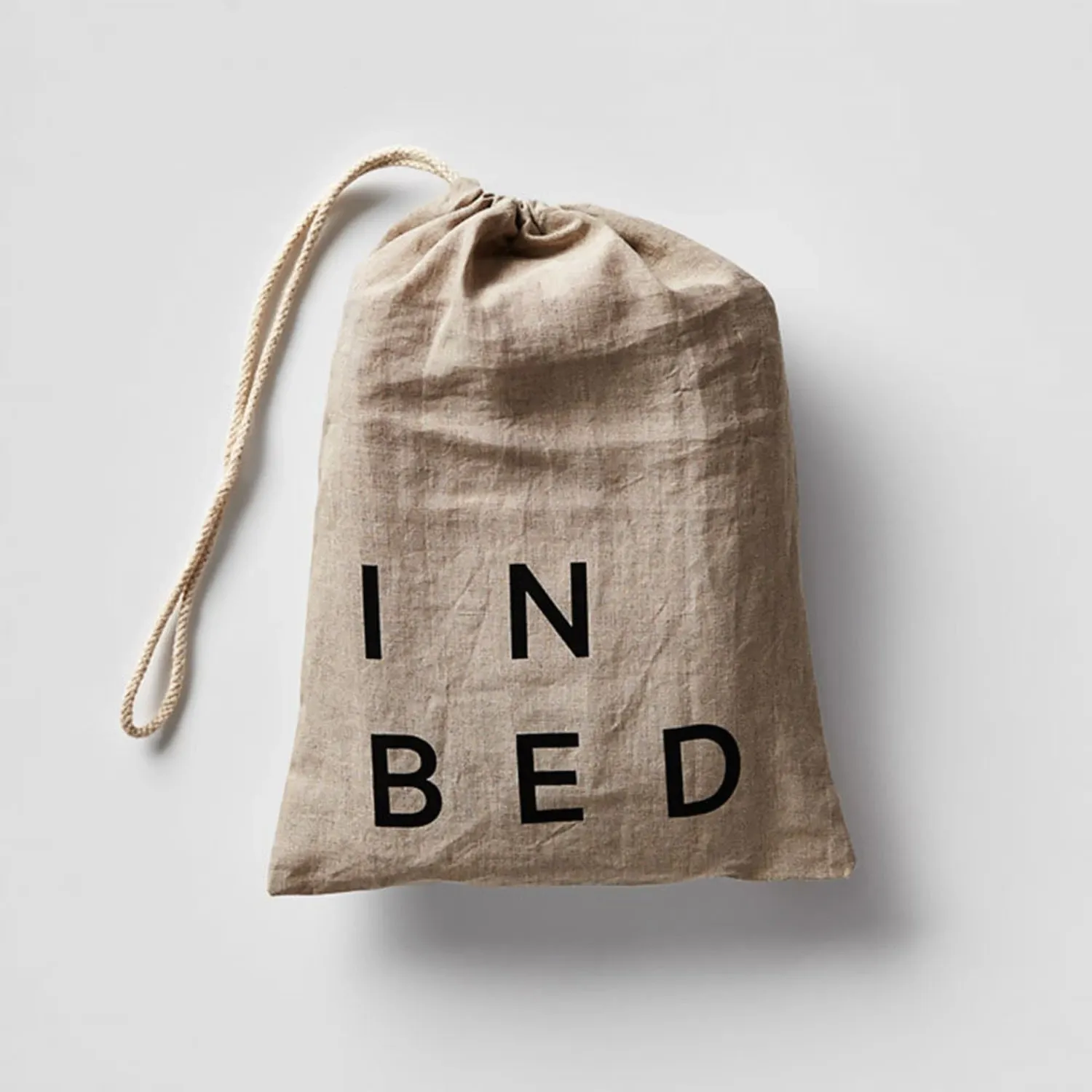 in bed | linen flat sheet | queen | charcoal - LC