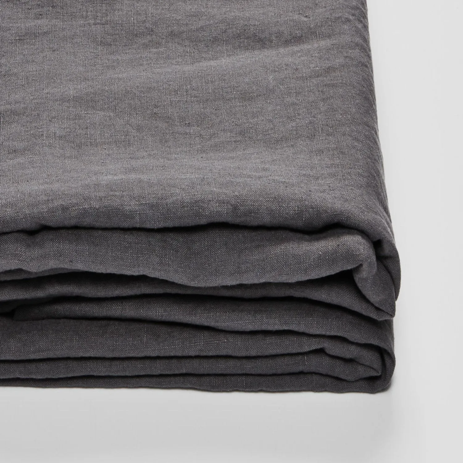 in bed | linen flat sheet | queen | charcoal - LC