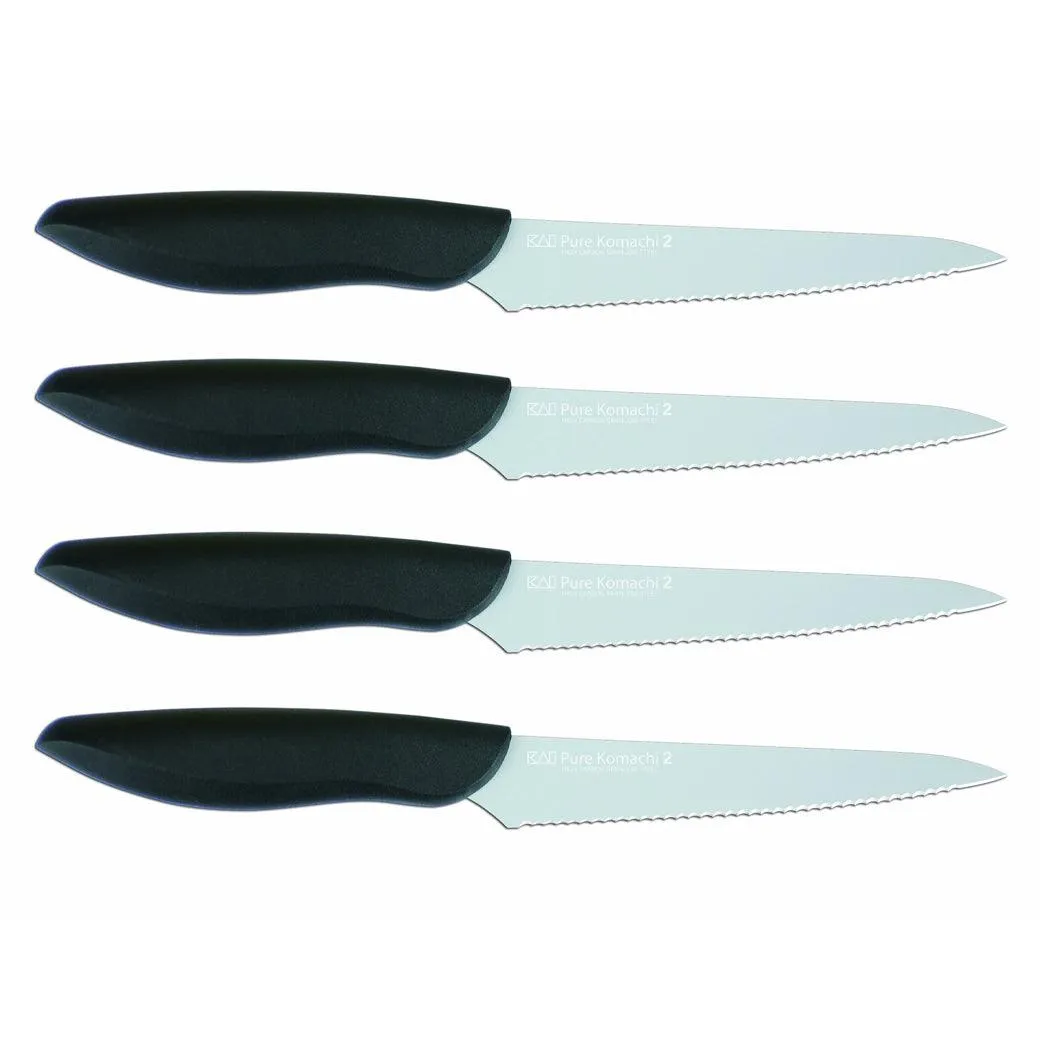 Kai Pure Komachi 2 | 4 Pc Serrated Steak Knife Set