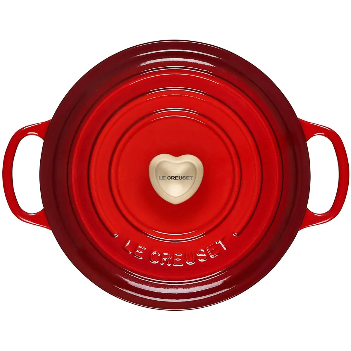 Le Creuset 3.5 qt. Signature Round Dutch Oven - Cerise with SS Figural Heart Knob