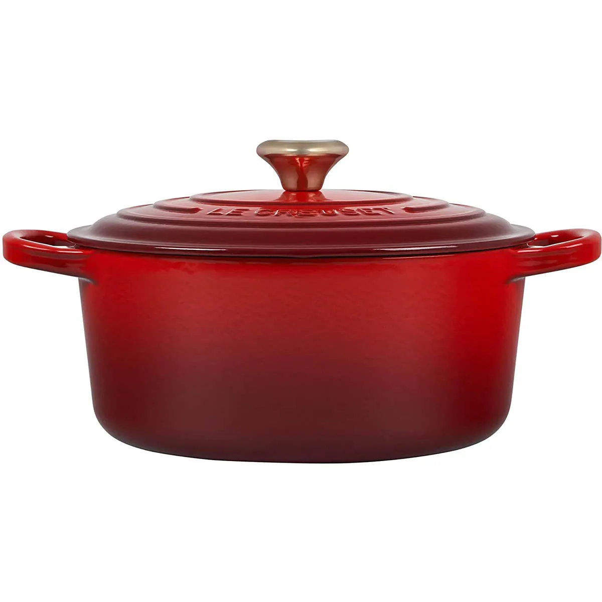 Le Creuset 3.5 qt. Signature Round Dutch Oven - Cerise with SS Figural Heart Knob