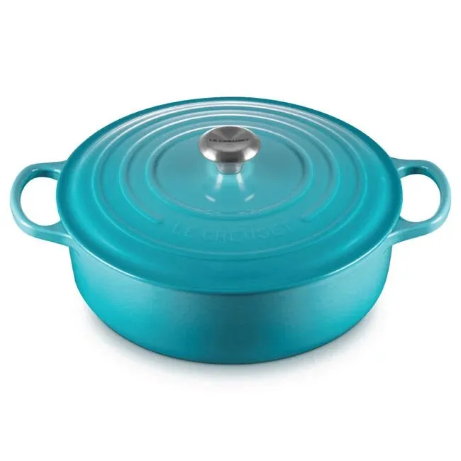 Le Creuset Signature 6.75qt Round Wide Dutch Oven -  Caribbean