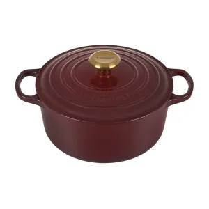 Le Creuset Signature Enameled Cast Iron Round Dutch Oven, 7.25-Quart, Rhone