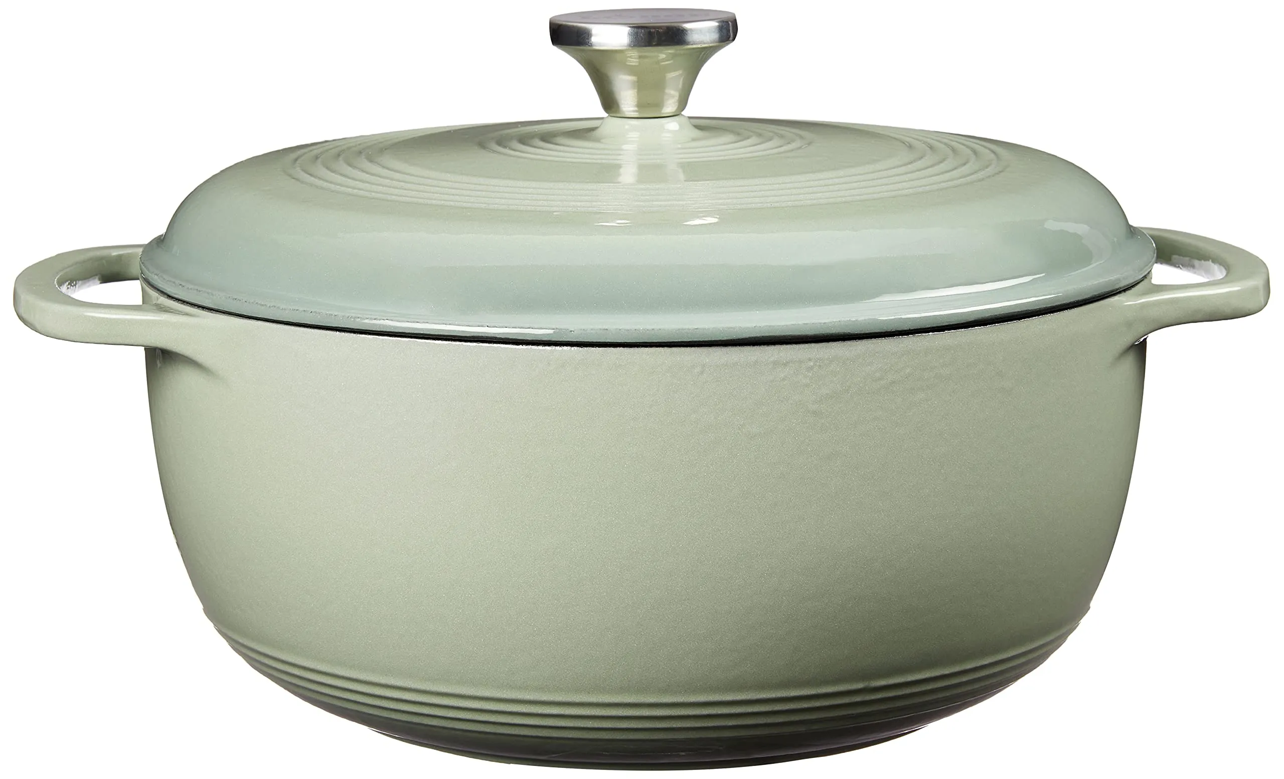 Lodge 6 Quart Enameled Cast Iron Dutch Oven with Lid – Dual Handles – Oven Safe up to 500° F or on Stovetop - Use to Marinate, Cook, Bake, Refrigerate and Serve – Desert Sage