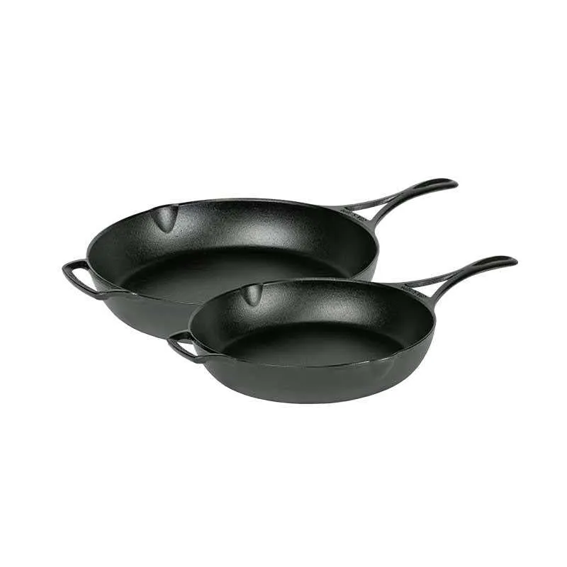 Lodge Blacklock 10" & 12" Triple Seasoned Cast Iron Skillet Set