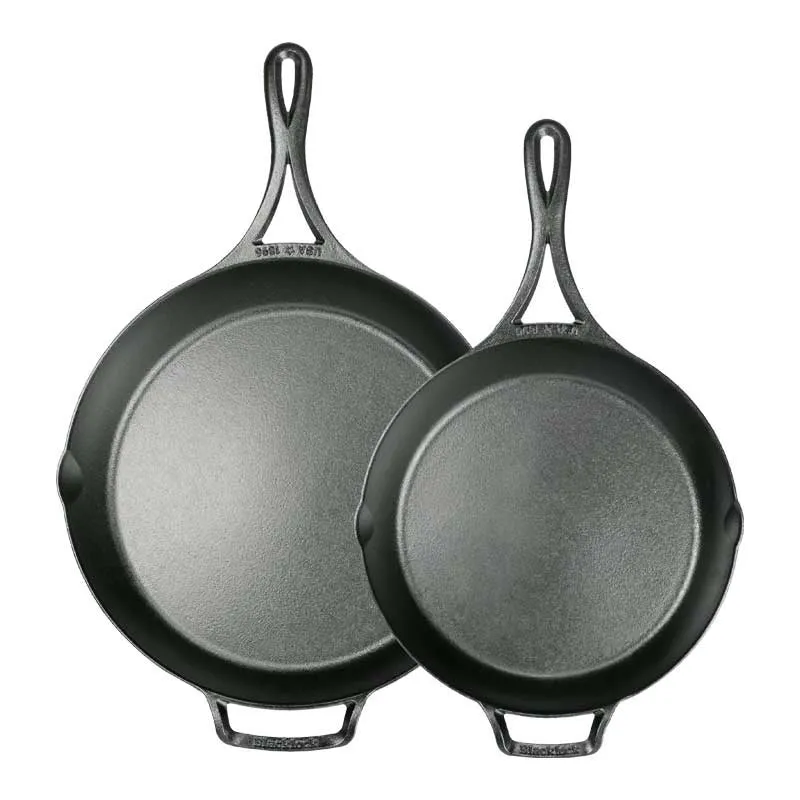 Lodge Blacklock 10" & 12" Triple Seasoned Cast Iron Skillet Set