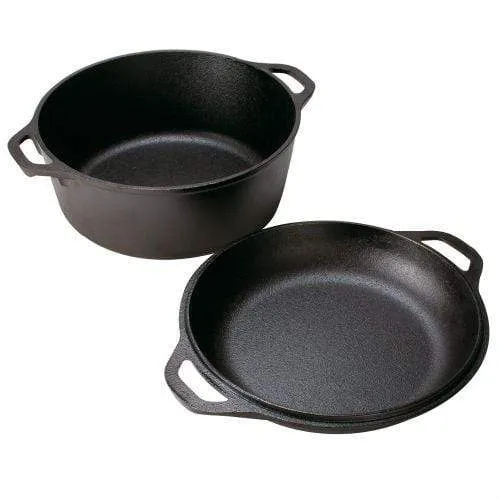 Lodge Pro Logic Cast Iron 5 qt. Double Dutch Oven