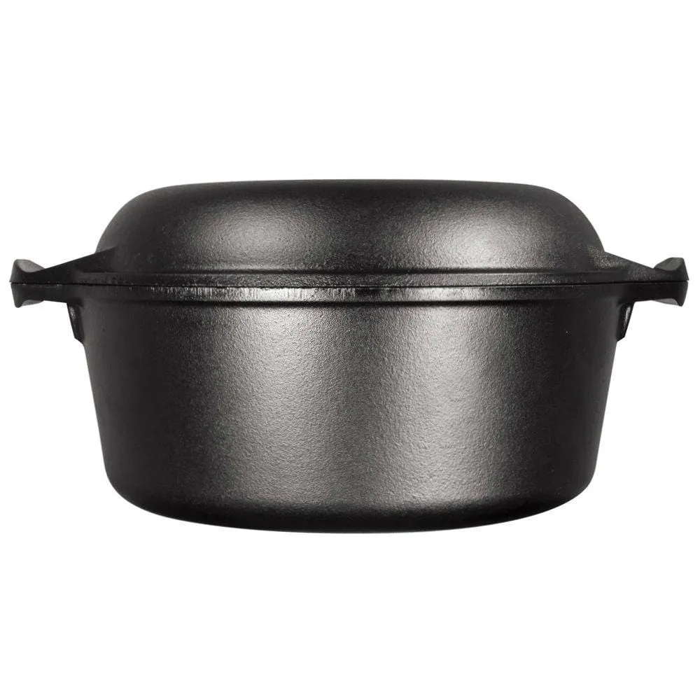 Lodge Pro Logic Cast Iron 5 qt. Double Dutch Oven