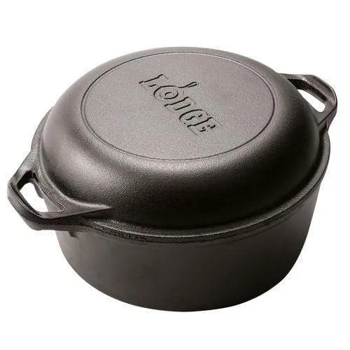 Lodge Pro Logic Cast Iron 5 qt. Double Dutch Oven