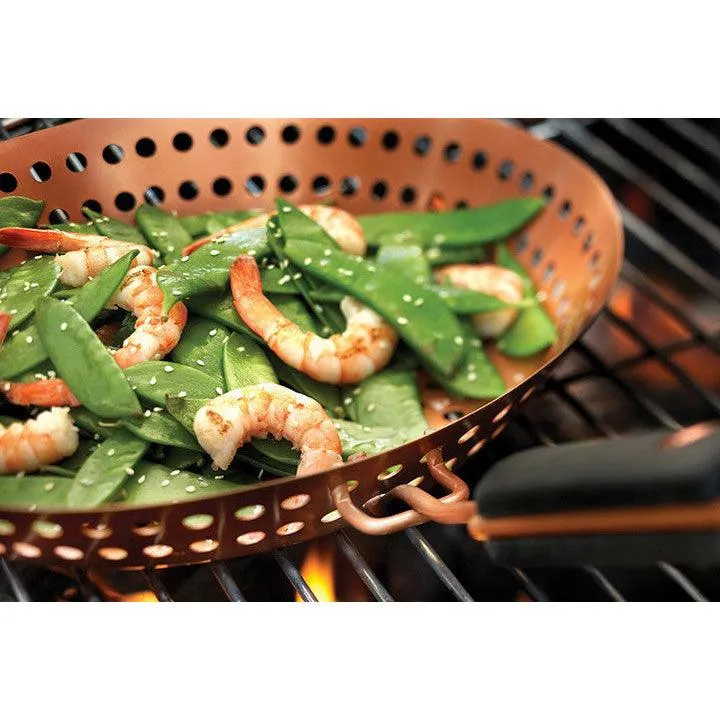 Outset Copper Nonstick Grill Skillet with Removable Soft-Grip Handle