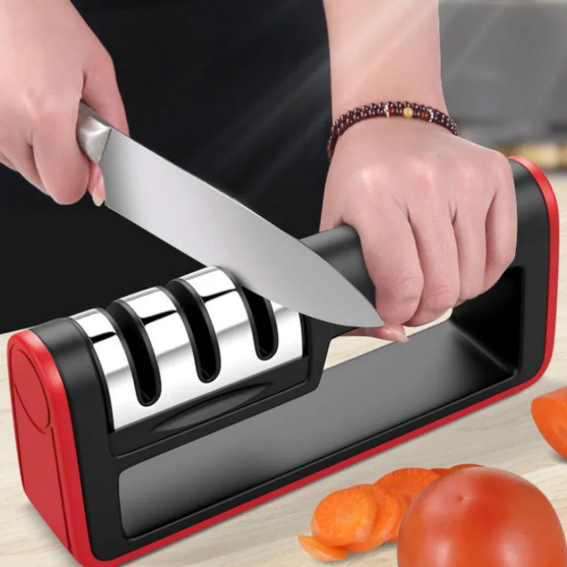 Professional Knife Sharpener - Quick 3-Stage Diamond Sharpening Tools