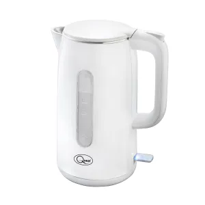 Quest 1.5L Fast Boil Double Walled Kettles / 3000W / Stainless Steel Inner / 2 Colours/Cord Storage and Spout Filter (White)