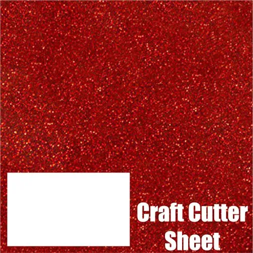 Red Heat Transfer Glitter Vinyl - Craft Cutter Sheet 12" X 18"