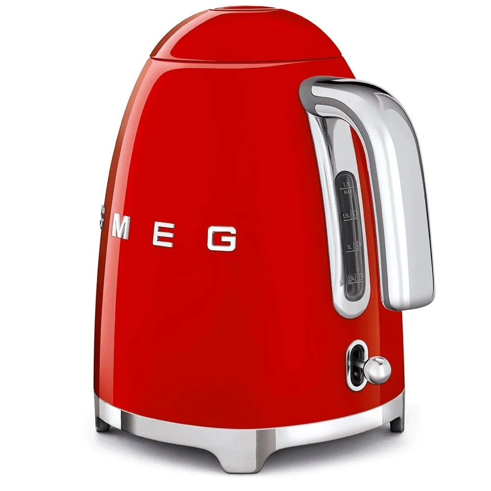 SMEG KLF03RDUK 1.7 Litre 50's Style Kettle, 22.6cm Wide - Red