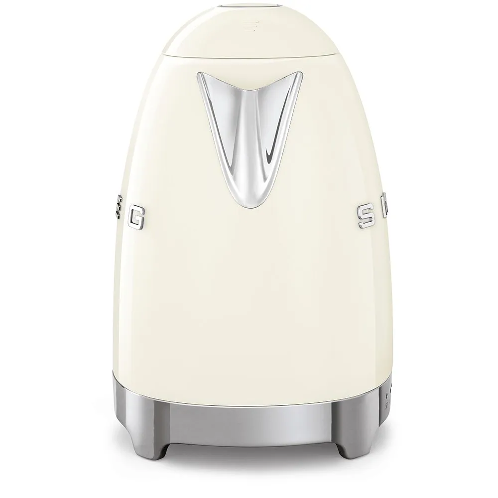 SMEG KLF04CRUK 1.7 Litre 50's Style Kettle, Temperature Control, 22.6cm Wide - Cream