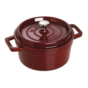 Staub 1003971 Cast Iron 2.75-qt Round Dutch Oven with Lid, Grenadine