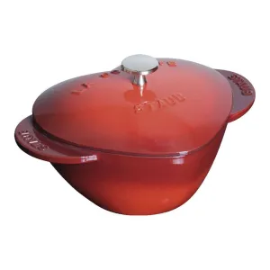 Staub Cast Iron Heart Cocotte 1.75-qt, Cherry Red