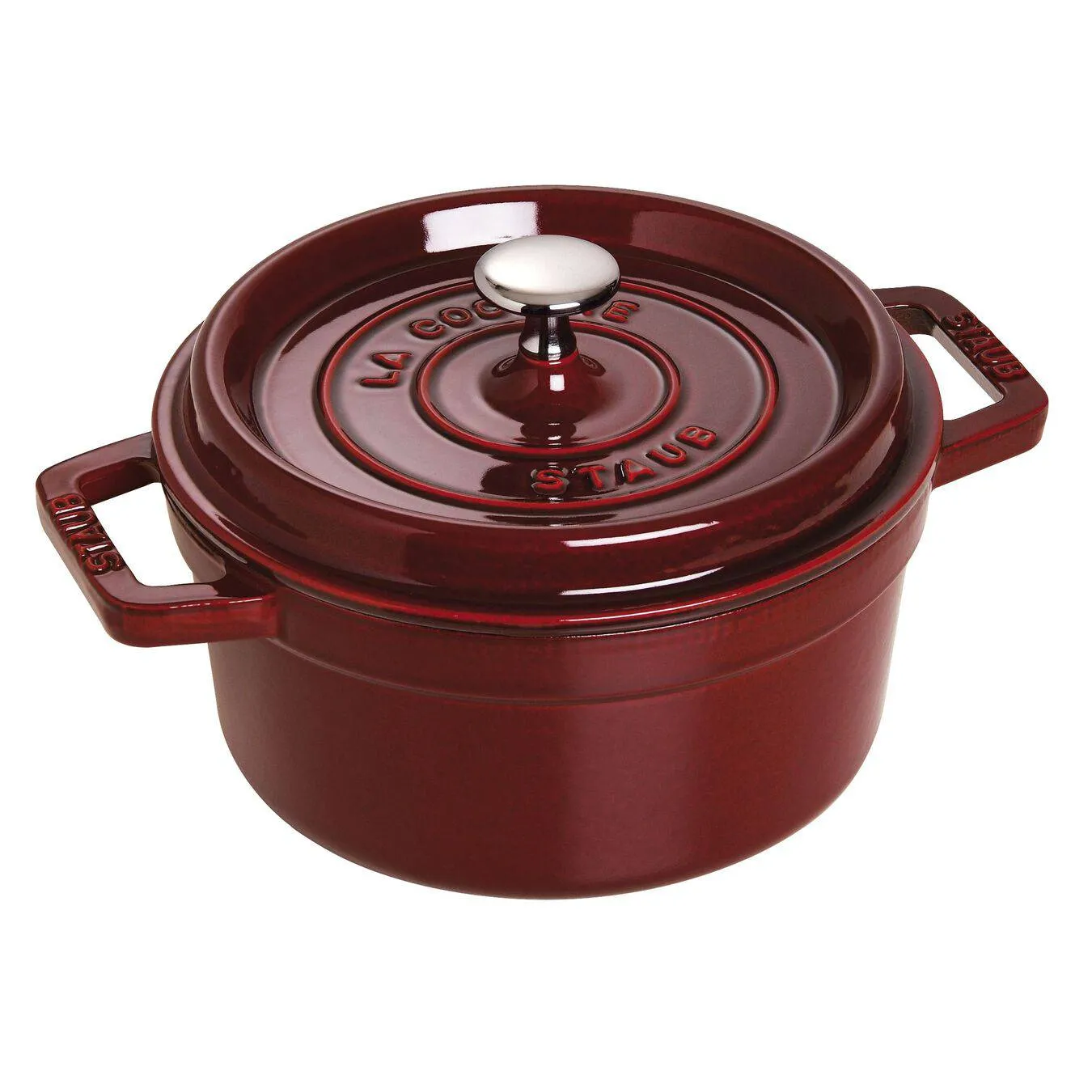 Staub Cast Iron Round Cocotte, 2.75-Quart, Grenadine