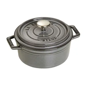 Staub Cast Iron Round Cocotte Oven, 0.5-qt, Graphite Grey