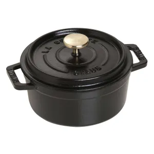 Staub Cast Iron Round Cocotte Oven, 0.5-qt, Matte Black