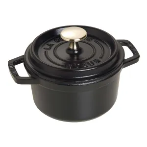 Staub Cast Iron Round Cocotte Oven, 0.75-qt, Matte Black