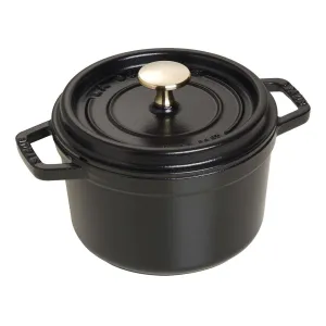 Staub Cast Iron Round Cocotte Oven, 1.25-qt, Matte Black