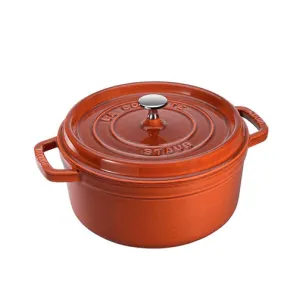 Staub Cast Iron Round Cocotte Oven, 2.75-qt, Burnt Orange