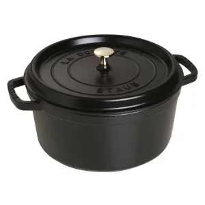 Staub Cast Iron Round Cocotte Oven, 7-qt, Matte Black