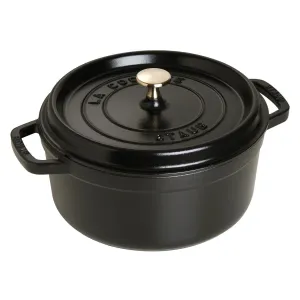 Staub La Cocotte Cast Iron Round Cocotte 3.8L Black