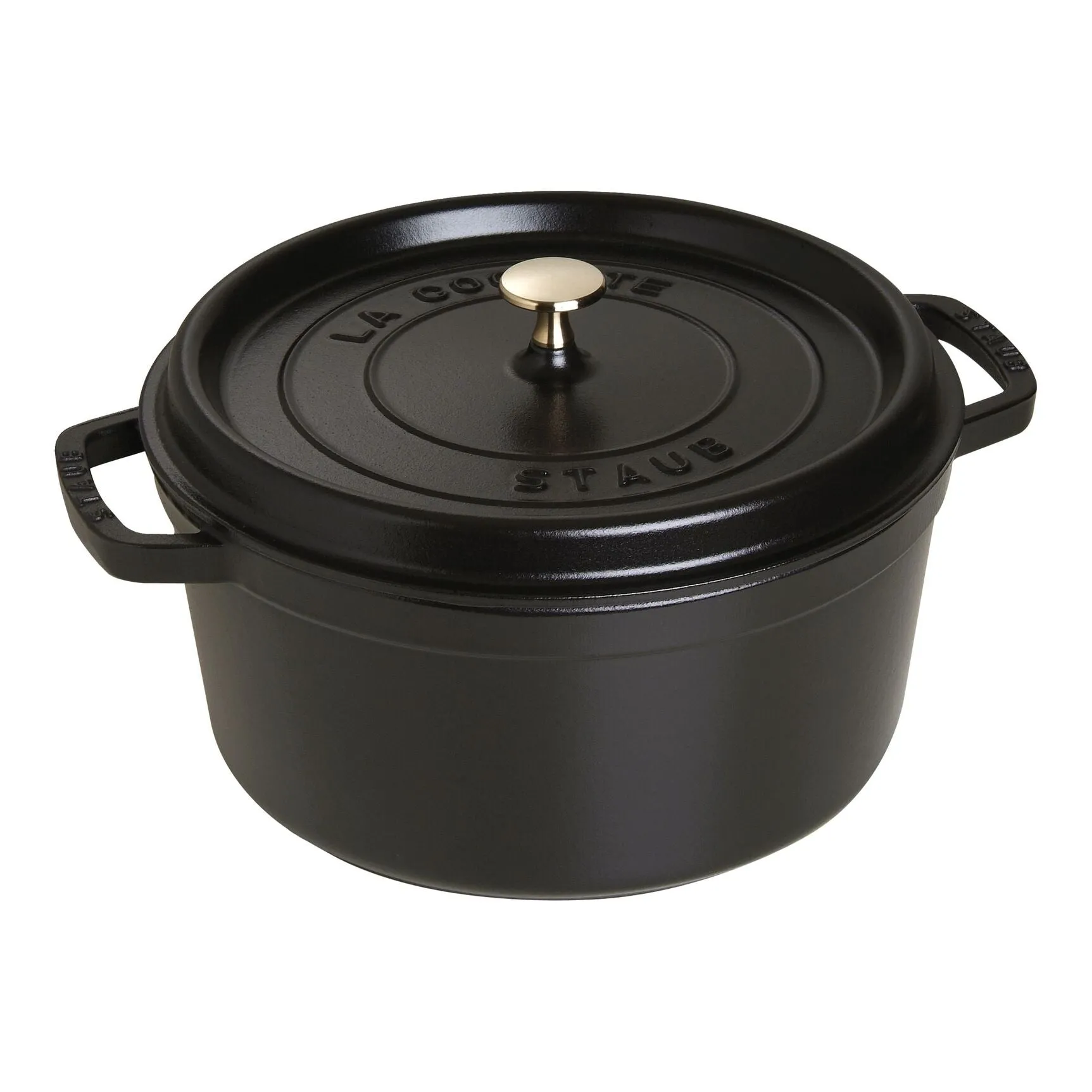 Staub La Cocotte Cast Iron Round Cocotte 6.75L Black